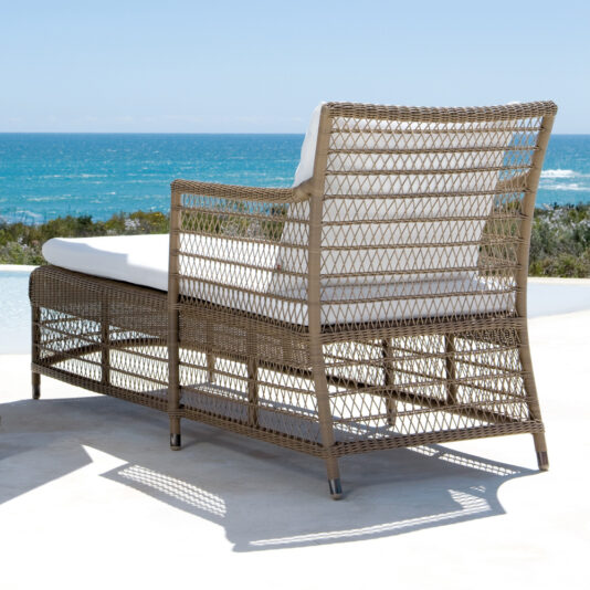 High End Designer Wicker Sun Lounger