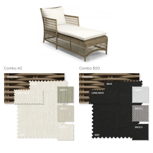 High End Designer Wicker Sun Lounger