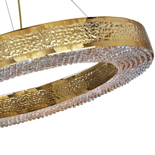High End Gold Plated Designer Crystal Hoop Chandelier High End Gold Plated Italian Designer Crystal Hoop Chandelier