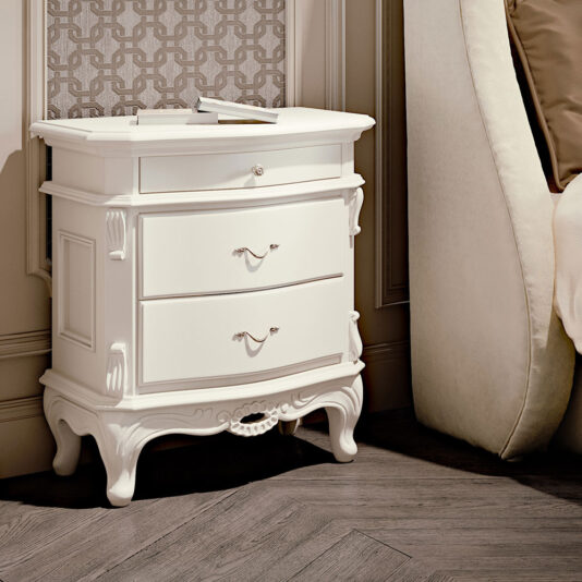 High End Italian Antiqued Bedside Table