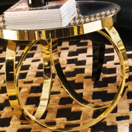 High End Italian Brass Ring Side Table