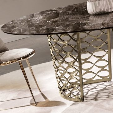 High End Italian Bronze Oval Marble Dining Set High End Italian Bronze Oval Marble Dining Set