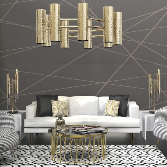 High End Designer Gold Plated Hammered Chandelier High End Italian Designer Gold Plated Hammered Chandelier