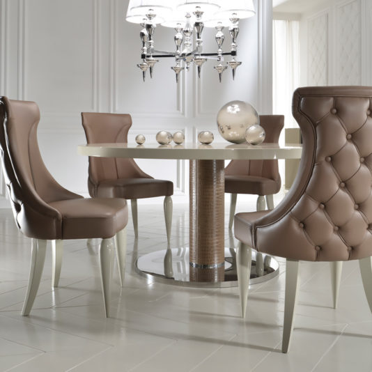 High End Italian Designer Leather Dining Chair
