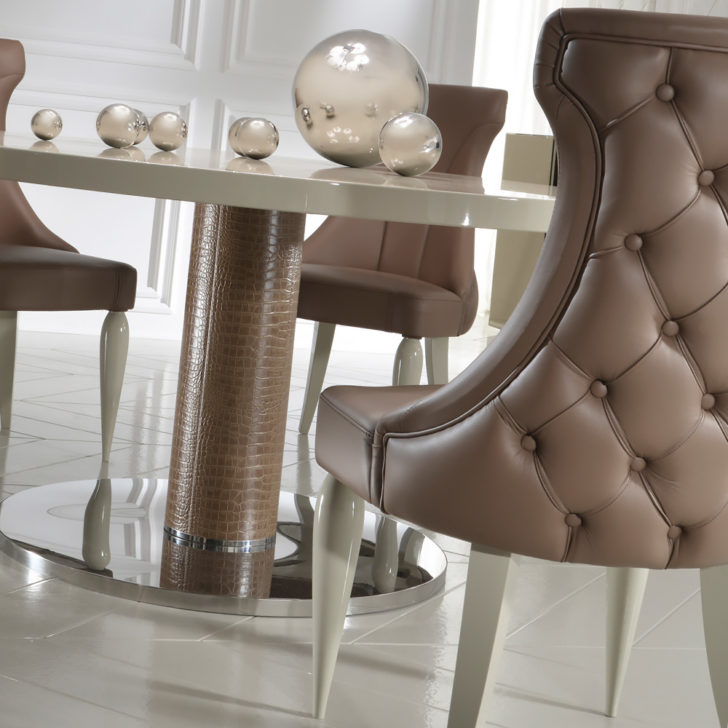 Italian Designer Leather Dining Chair, Luxury Italian Leather Dining Chairs