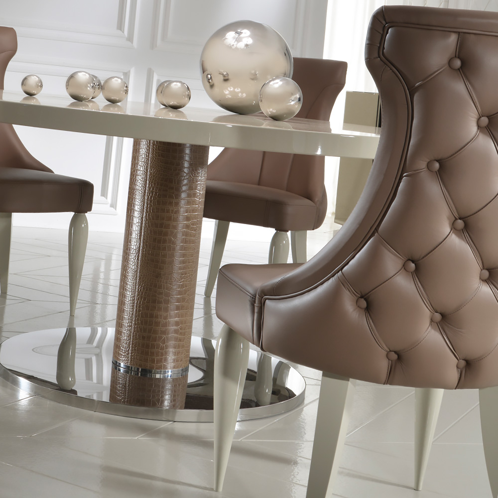 High End Italian Designer Leather Dining Chair