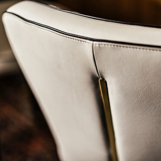 High End Italian Designer Leather Swivel Bar Stool