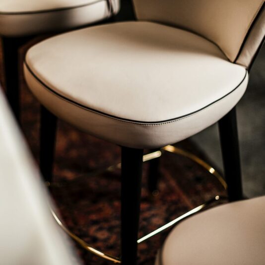 High End Italian Designer Leather Swivel Bar Stool