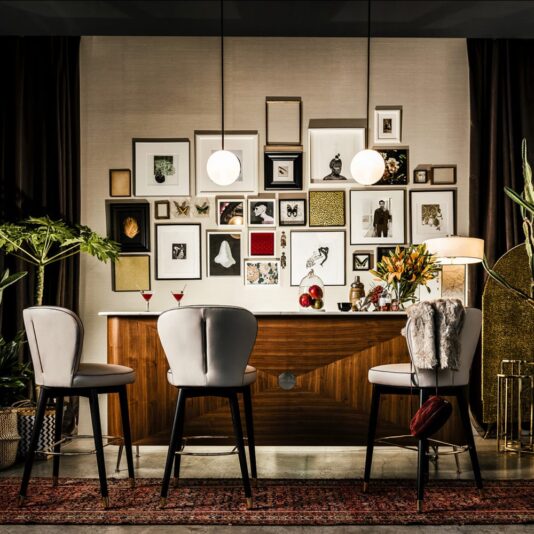 High End Italian Designer Leather Swivel Bar Stool