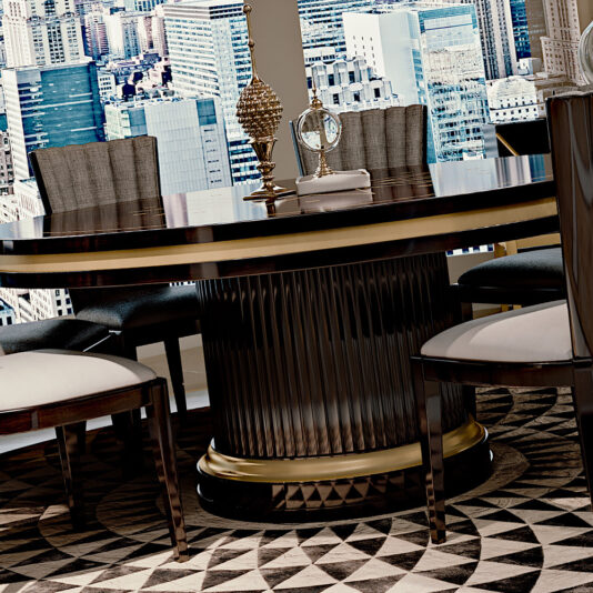 High End Italian Ebony Round Dining Set