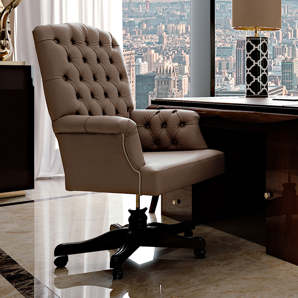 High End Italian Leather Swivel Office Chair