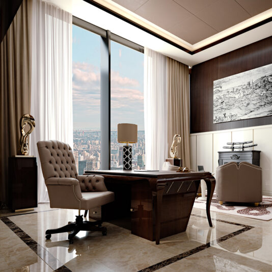 High End Italian Leather Swivel Office Chair 3