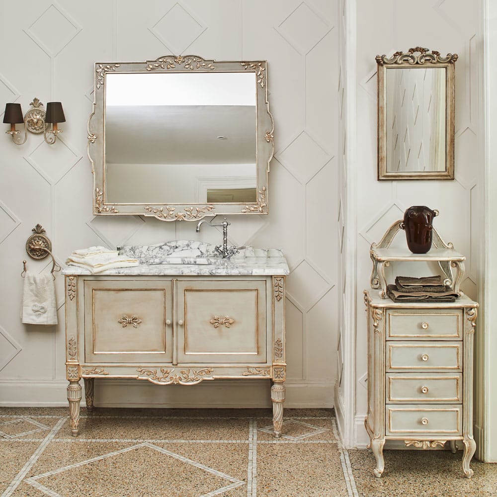 High End Louis XVI Inspired Marble Bathroom Vanity Unit