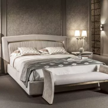 High End Italian Nubuck Gathered Upholstered Designer Bed High End Italian Nubuck Gathered Upholstered Designer Bed