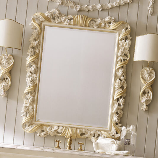 High End Italian Rose And Ribbon Wall Mirror High End Italian Rose And Ribbon Wall Mirror