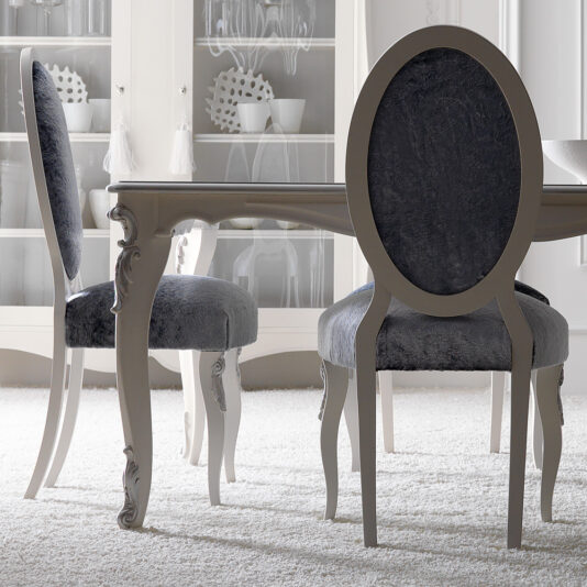 High End Italian Silver Leaf Dining Table Set