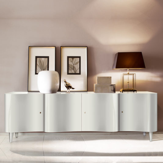 High End Italian White Gloss Lacquered Sideboard