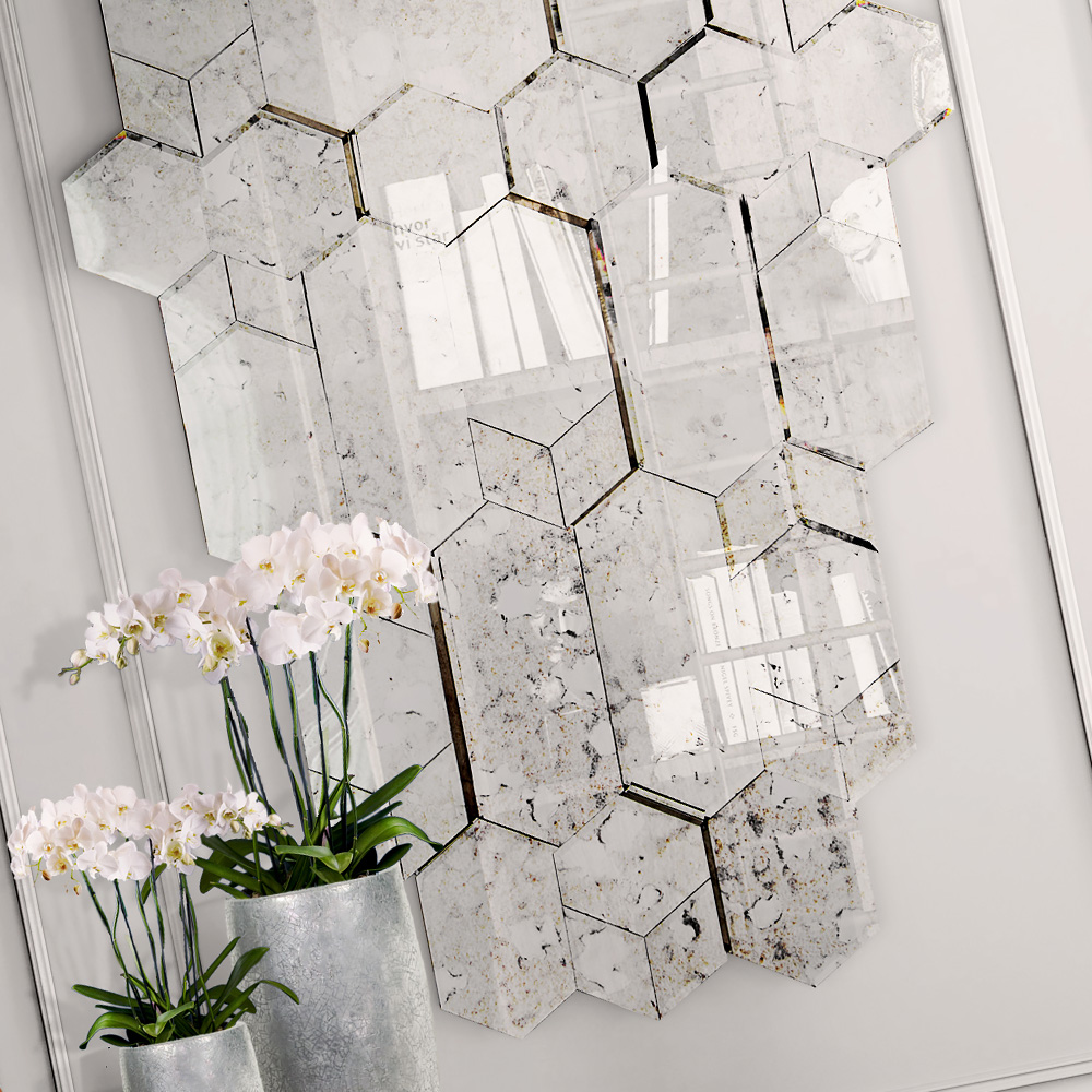 High End Large Designer Geometric Multi Layered Wall Mirror