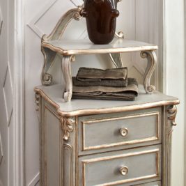 High End Louis XVI Inspired Narrow Bathroom Chest Of Drawers