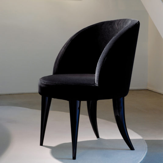 High End Luxury Curved Velvet Dining Chair