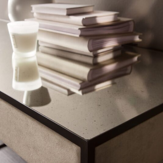 High End Modern Italian Nubuck Bedside Cabinet High End Modern Italian Nubuck Bedside Cabinet