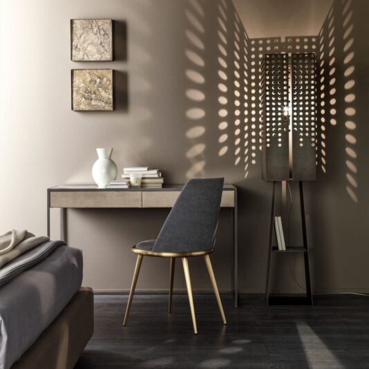 High End Modern Italian Faux Nubuck Desk With Drawers High End Modern Italian Nubuck Desk With Drawers