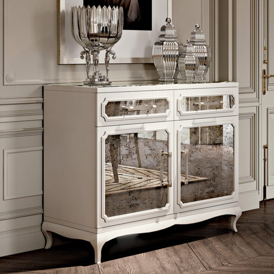 High End Modern Lacquered Mirrored Sideboard
