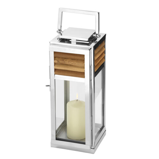 High-End Modern Outdoor Teak Lantern Set