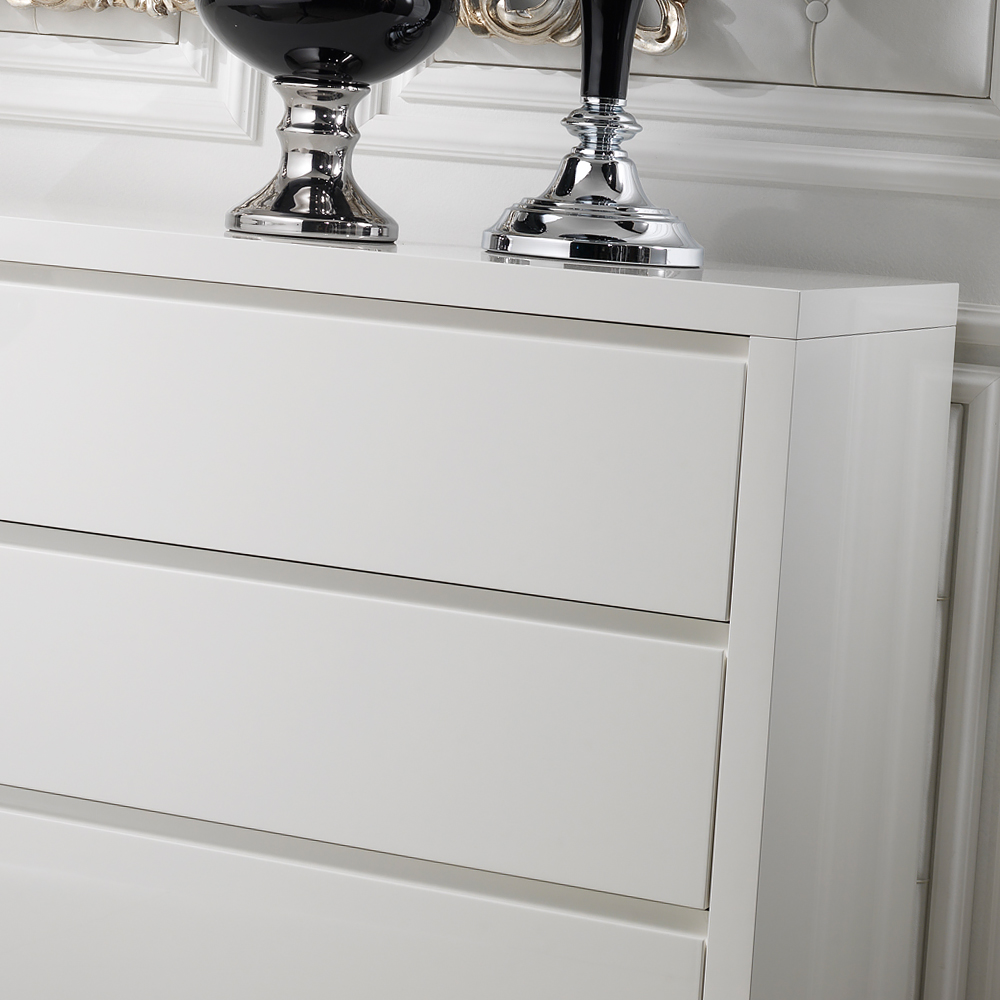 High End Modern White Lacquered Drawers