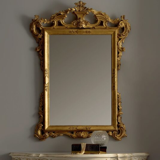 High End Ornate Classic Italian Designer Console And Mirror Set