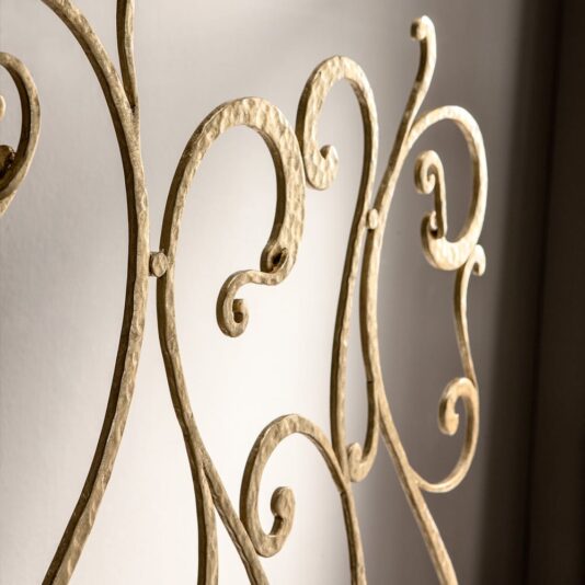 High End Ornate Italian Gold Leaf Designer Wrought Iron Bed High End Ornate Italian Gold Leaf Designer Wrought Iron Bed