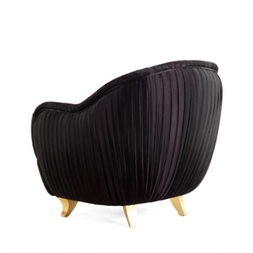 High End Black Pleated Luxury Occasional Armchair High End Pleated Silk Luxury Occasional Armchair