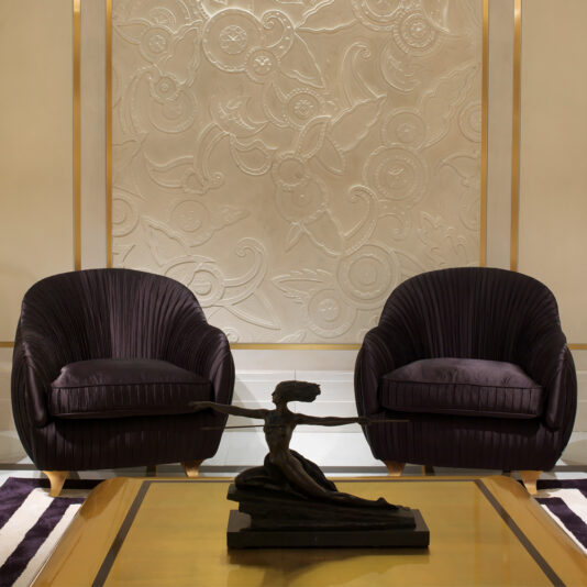 High End Pleated Silk Luxury Occasional Armchair