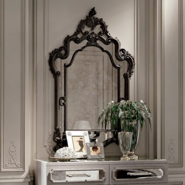 High End Reproduction Black Baroque Mirror High End Reproduction Black Baroque Mirror