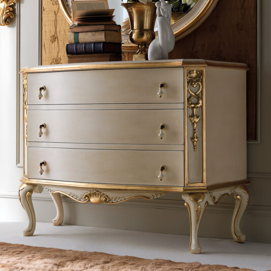 High End Rococo Chest of Drawers and Mirror Set High End Rococo Chest of Drawers
