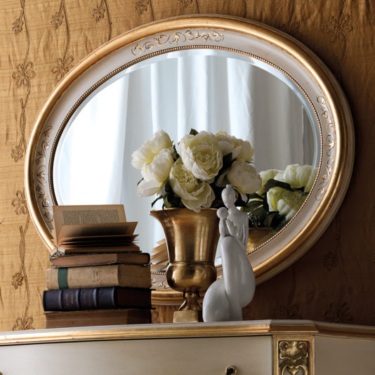 Handpainted Gold Italian Oval Mirror