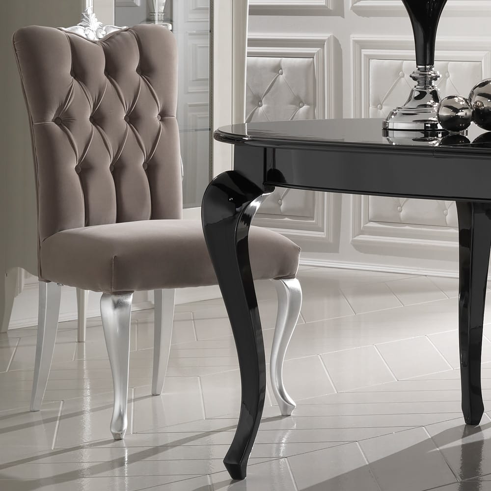 High End Velvet Button Upholstered Dining Chair