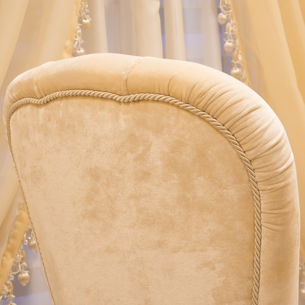 Exclusive Velvet Upholstered High Back Italian Chair