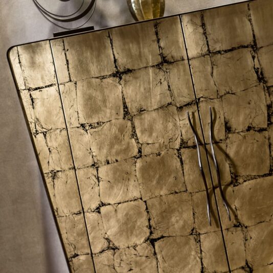 Italian Antique Gold Leaf Modern Cabinet