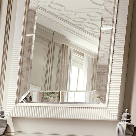 Italian Art Deco Antique Finish Mirror Italian Art Deco Antique Finish White Mirror