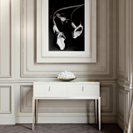 Italian Art Deco Inspired Mirrored Topped Console