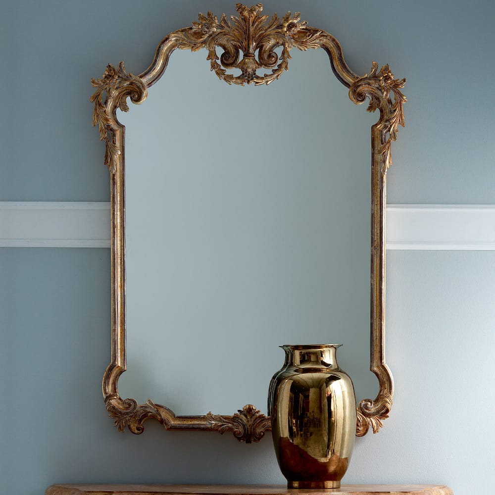 Italian Baroque Reproduction Wall Mirror In A Gold Finish