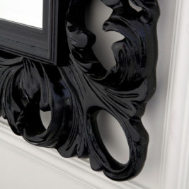 High End Designer Italian Black Rococo Mirror