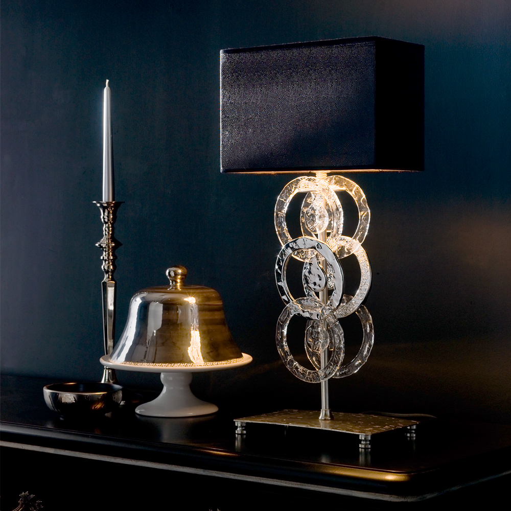 Luxury Italian Designer Black Table Lamp