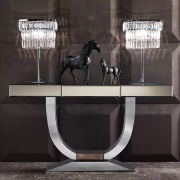 Italian Bronze Mirrored Glass Console Italian Bronze Mirrored Glass Console