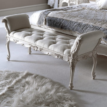Italian Button Upholstered Bench with Armrests Italian Button Upholstered Bench with Armrests