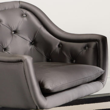 Italian Button Upholstered Satin Dining Chair