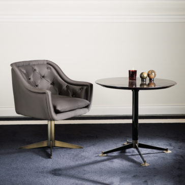 Italian Button Upholstered Satin Dining Chair