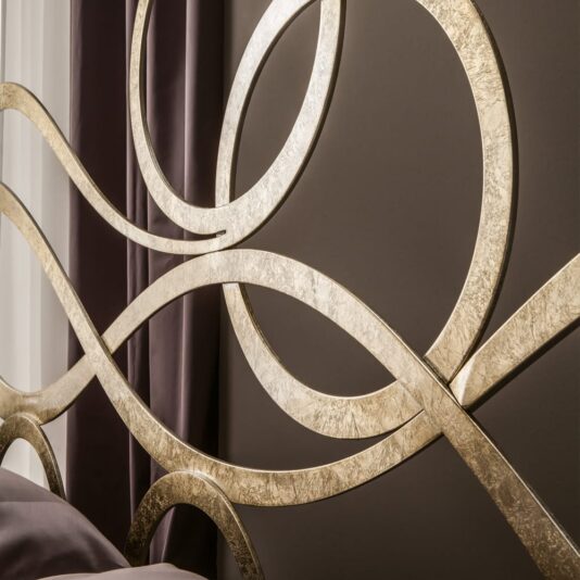 Italian Champagne Leaf Ornate Wrought Iron Bed With Footboard Italian Champagne Leaf Ornate Wrought Iron Bed With Footboard