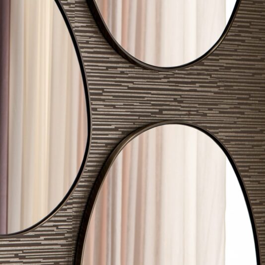 Italian Contemporary Bronze Pebble Mirror Italian Contemporary Bronze Pebble Mirror